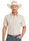 Panhandle Slim Modern Vintage Cream Stripe Short Sleeve Snap Shirt