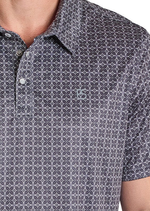 Panhandle Slim Black Micro Medallion Performance Polo