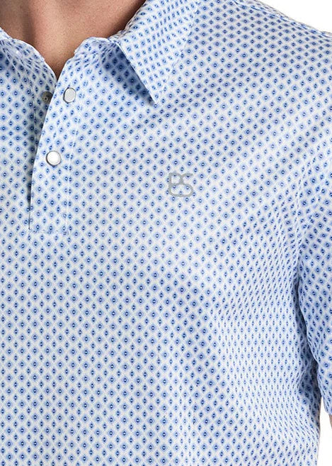 Panhandle Slim Blue Aztec Diamond Performance Polo