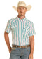 Panhandle Slim Western Stripe Short Sleeve Snap Performance Shirt