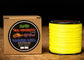 Spool of yellow fishing line next to its packaging with MadKatz branding.