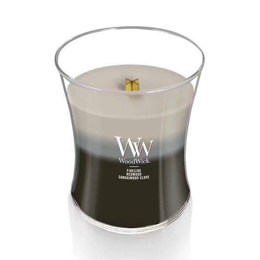 WoodWick Warm Woods Trilogy Medium Hourglass Candle