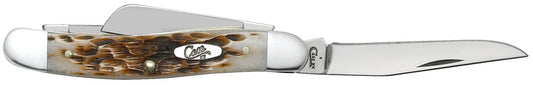 Case Peach Seed Jig Amber Bone Medium Stockman