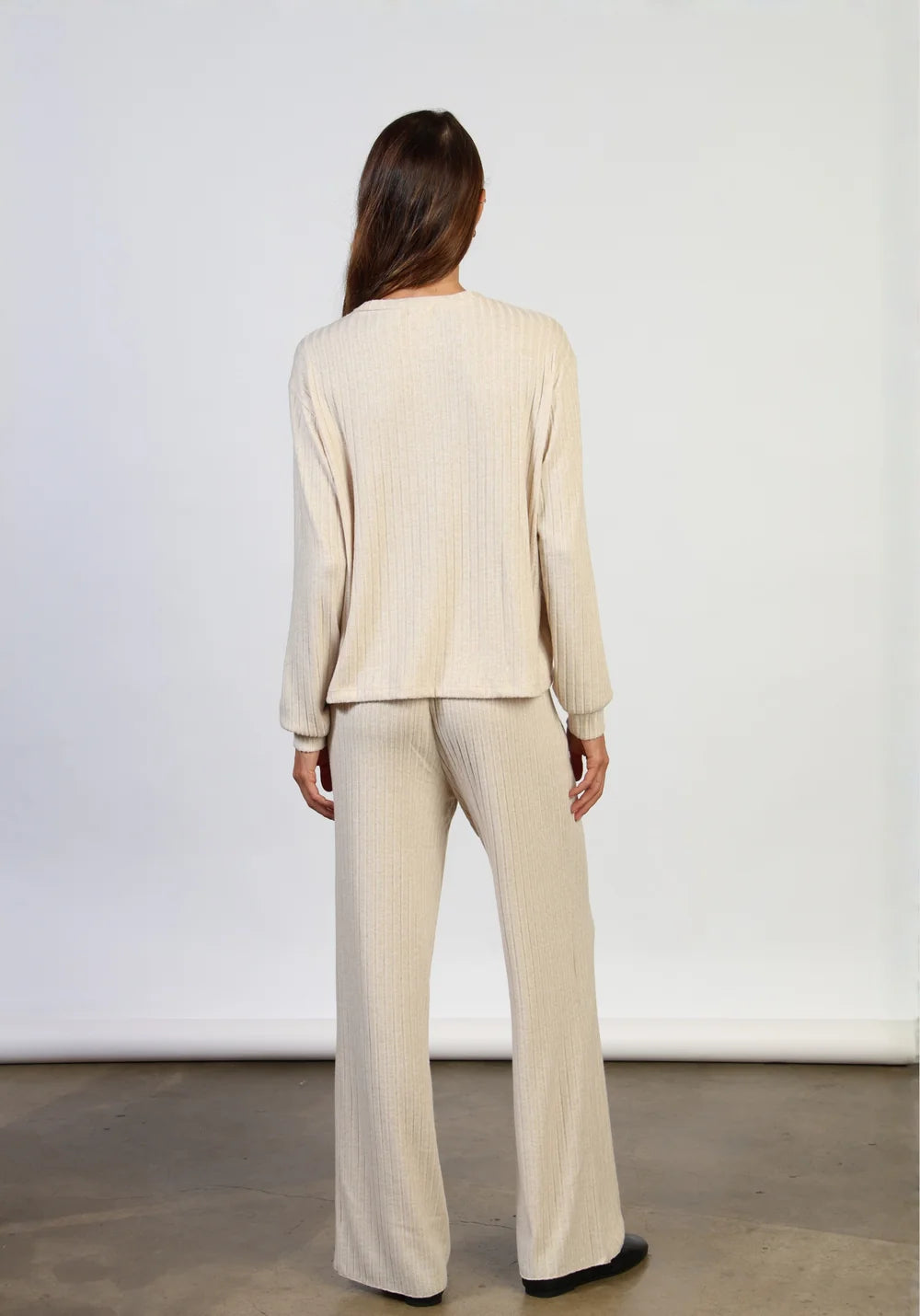 Dylan Emma Rib Pant in Ivory