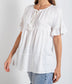 Womens Half Sleeve Challis Babydoll Tunic Top