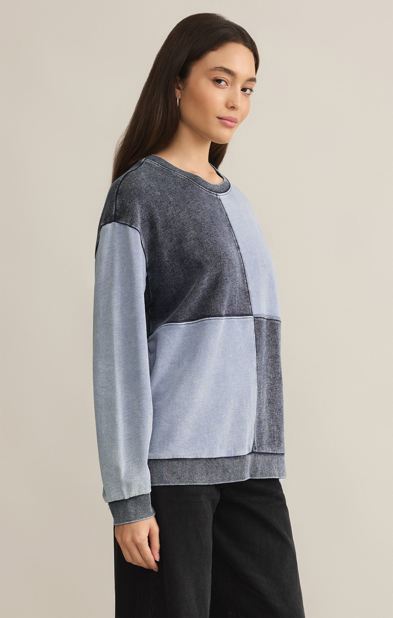 Z Supply Women's Fair & Square Denim Sweatshirt