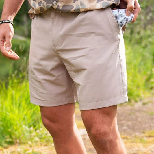 Burlebo Everyday Short in Cobblestone Khaki with Duck Hunt Pocket