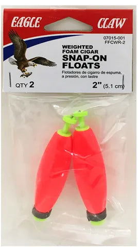 Eagle Claw Weighted Foam Cigar Snap-On Float