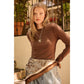 Lettuce Edge Ribbed Long Sleeve Top