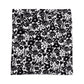 Black & White Floral Motif Throw Blanket