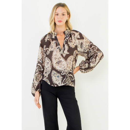 Paisley Long Sleeve Top