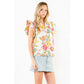 Ruffle Sleeve Floral Pattern Top