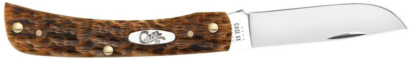 Case Peach Seed Jig Amber Bone Carbon Steel Sod Buster Jr