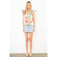 Ruffle Sleeve Floral Pattern Top