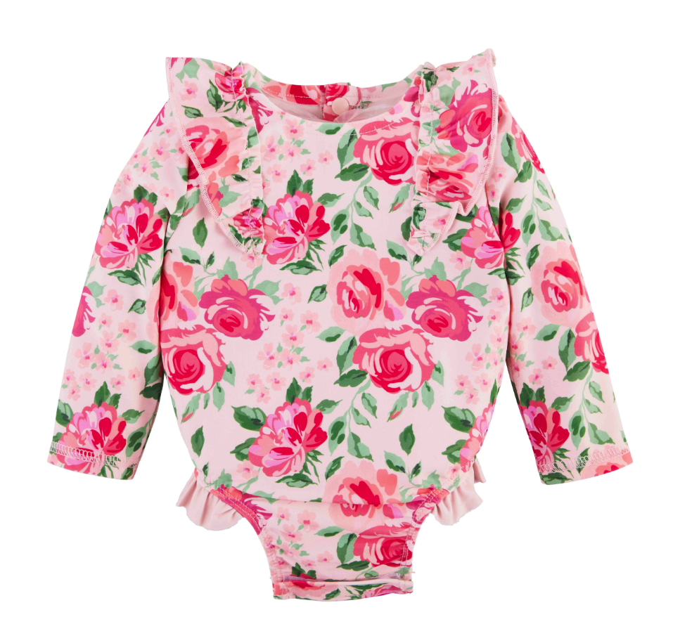 Mudpie Floral Rash Guard Swimsuit