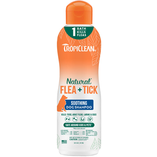 TropiClean Flea & Tick Soothing Shampoo for Dogs