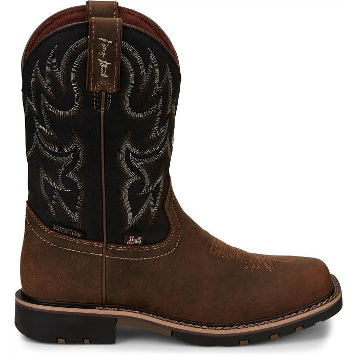 Justin Fireman 11" Waterproof Western Boot 8.5 D