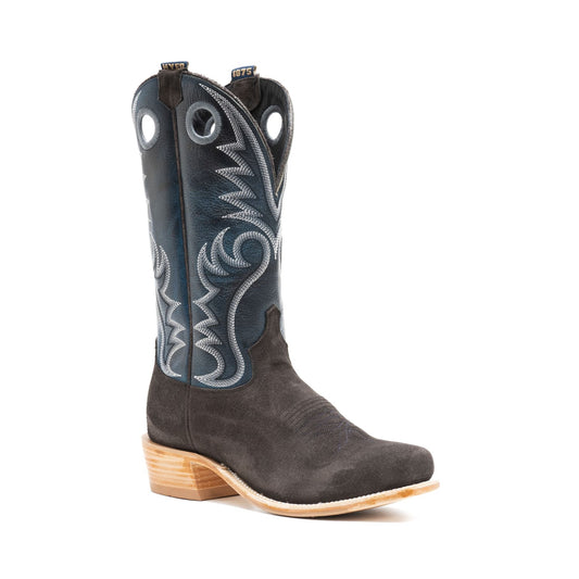 Hyer McCune Charcoal Roughout & Blue Lagoon Cowhide Boot