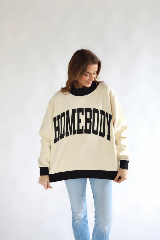 Poppy & Pine 2-Sided Homebody Mock Neck Sweatshirt