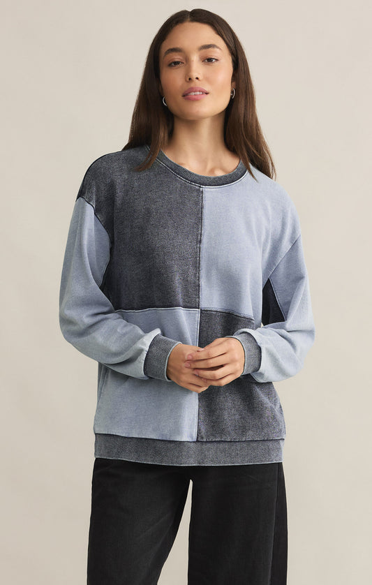 Z Supply Women's Fair & Square Denim Sweatshirt