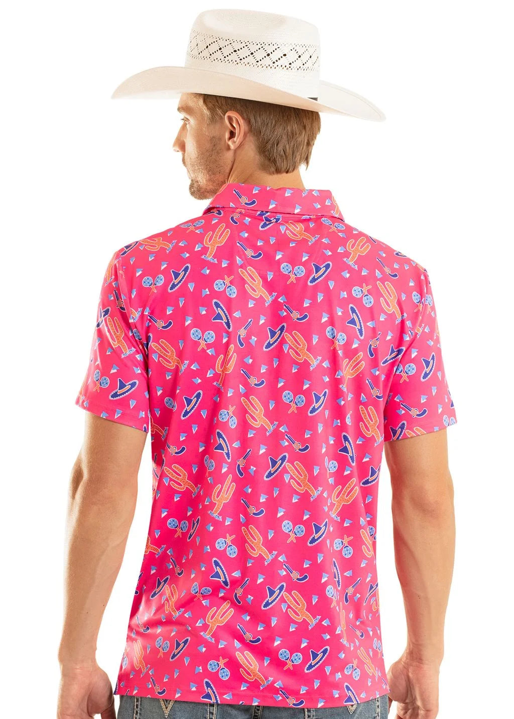Rock & Roll Denim Fiesta Print Polo