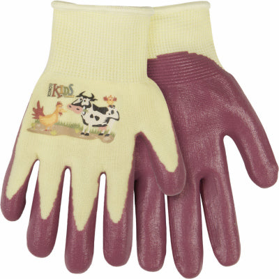 Kinco Kids' Farm Friends™ Nylon Knit Shell & Foam Nitrile Palm Gloves