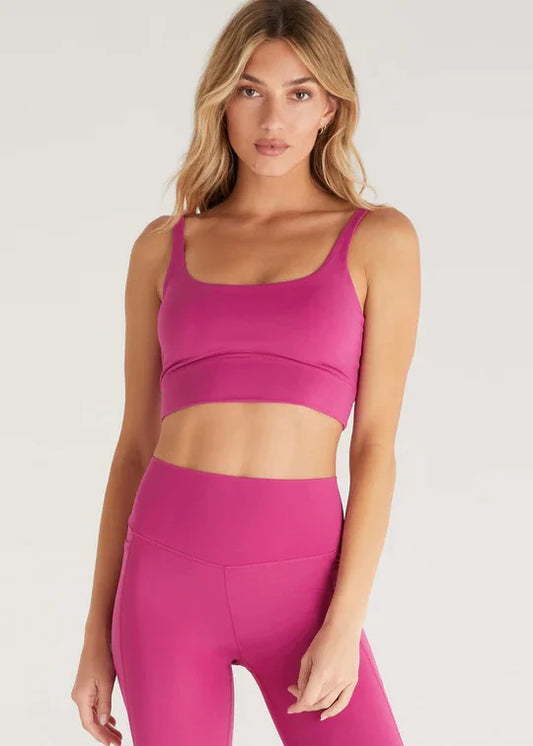 Z Supply Tone Tank Sports Bra in Jewel Pink