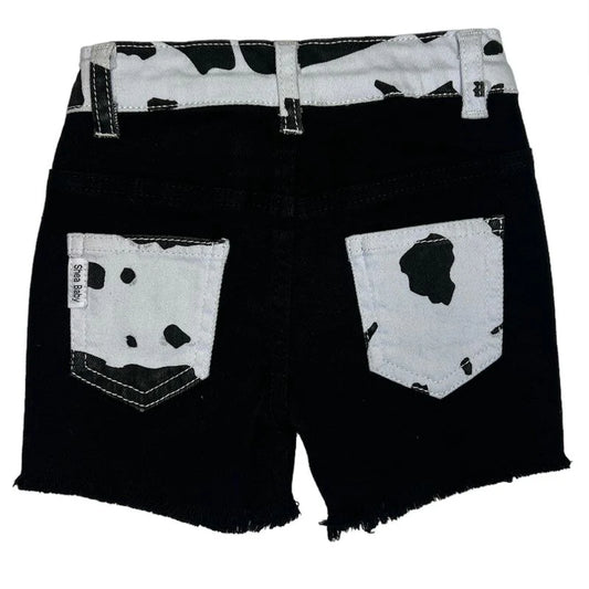 Shea Baby Black Cowprint Shorts