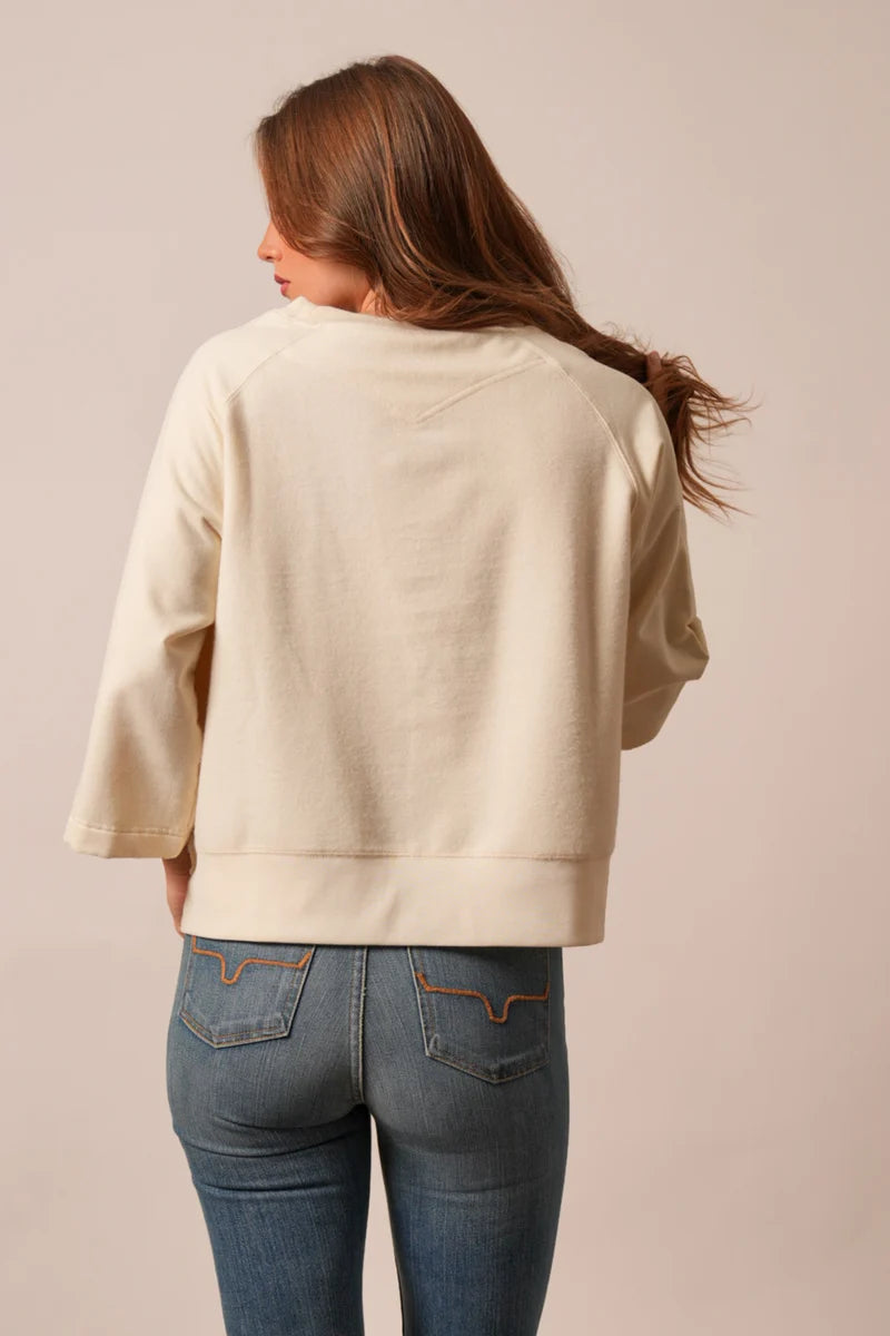 Kimes Ranch Addy Mid-Sleeve Boxy Sweatshirt in Natural