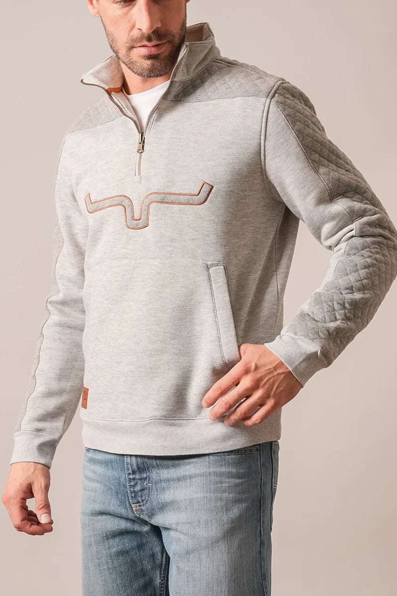 Kimes Ranch Canfield Quarter Zip in Grey Heather