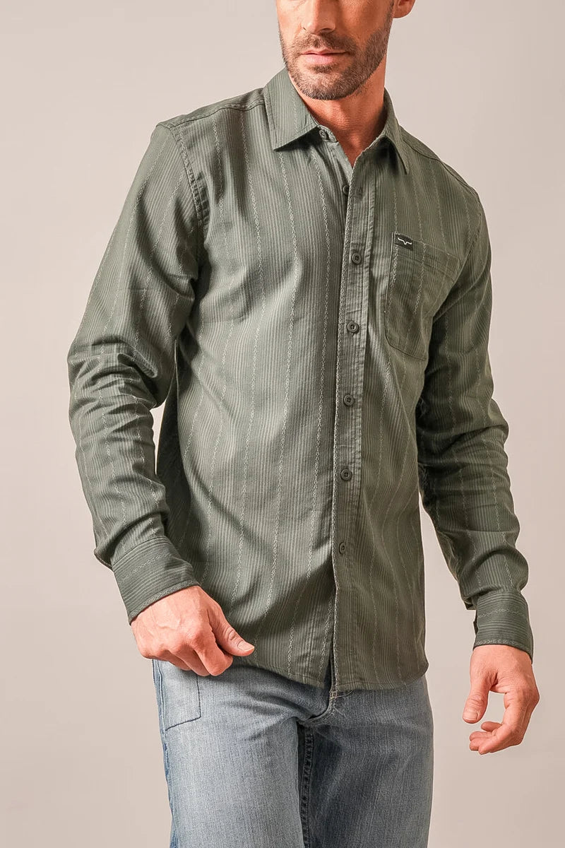 Kimes Ranch Hanover Coolmax Western Shirt in Forest Green