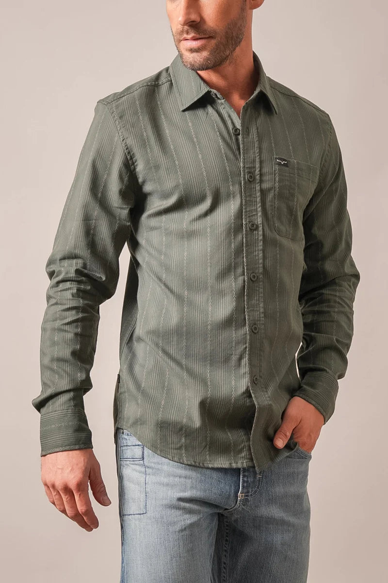 Kimes Ranch Hanover Coolmax Western Shirt in Forest Green