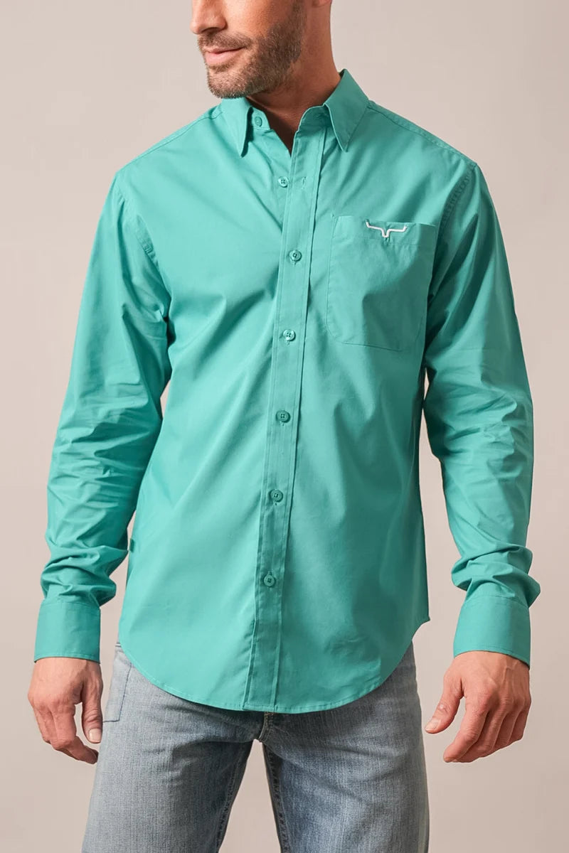 Kimes Ranch KR Team Dress Shirt in Teal