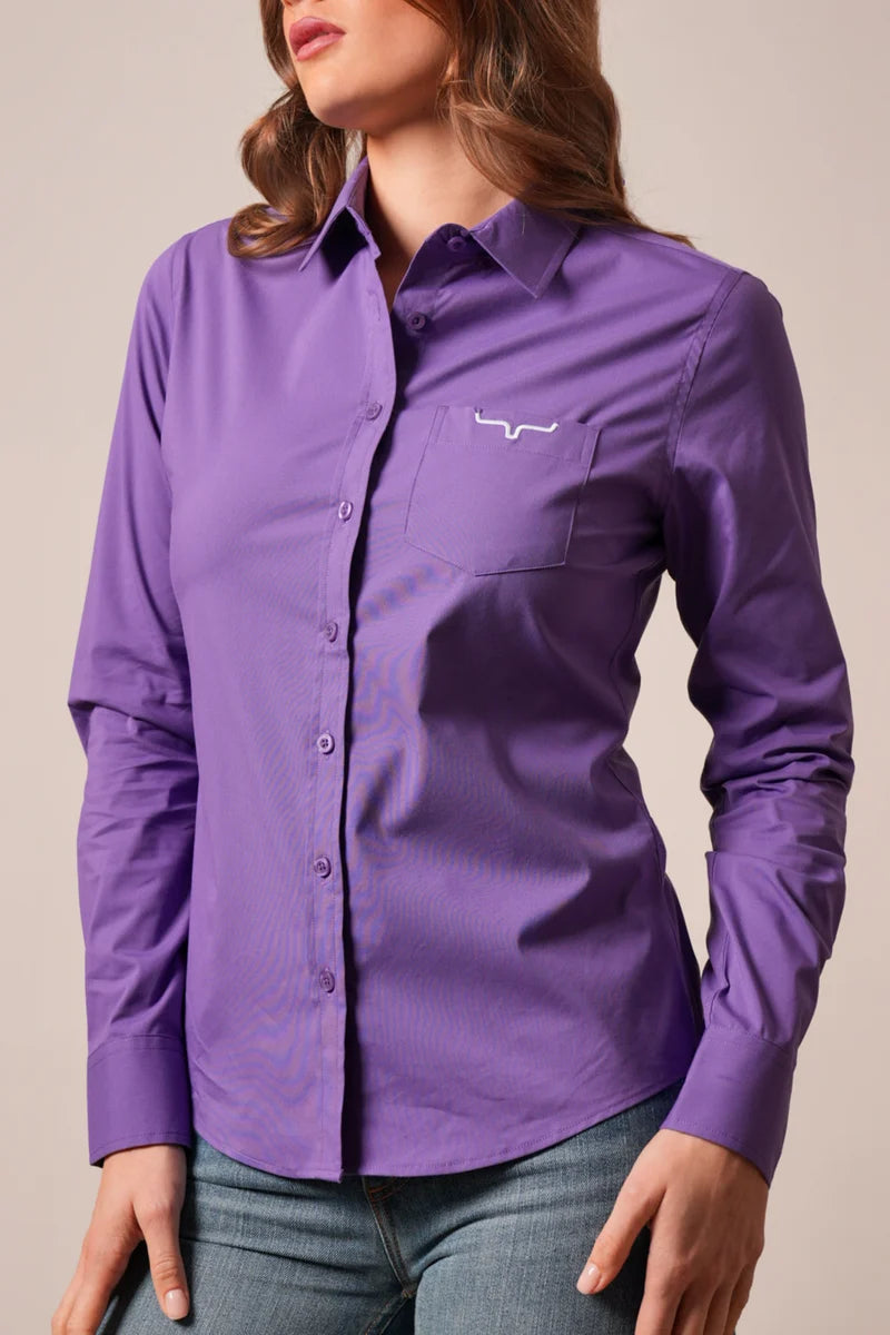 Kimes Ranch Ladies KR Team Shirt in Purple