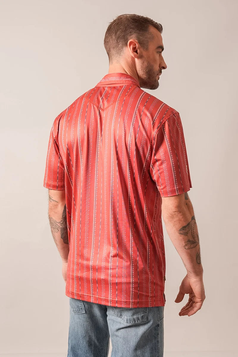 Kimes Ranch ZT Z-Stripe Polo in Brick Red