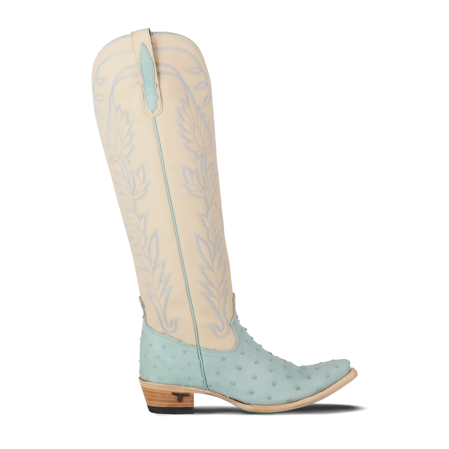 Lane Boots Sandaga Knee High in Powder Blue Ostrich