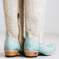 Lane Boots Sandaga Knee High in Powder Blue Ostrich