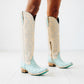Lane Boots Sandaga Knee High in Powder Blue Ostrich