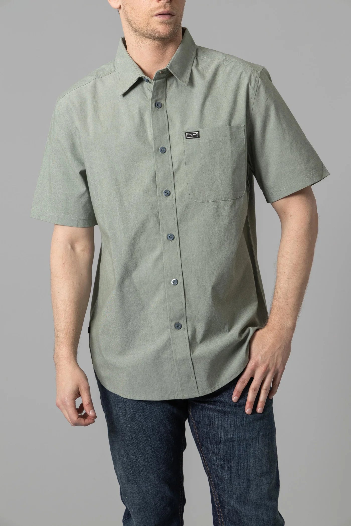 Kimes Ranch Linville Short Sleeve Dress Shirt in Sage