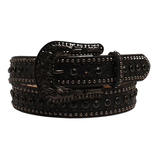 Nocona Women's Black Rhinestone Belt