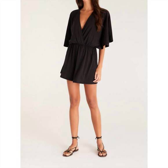 Z Supply Tallula Jersey Romper in Black