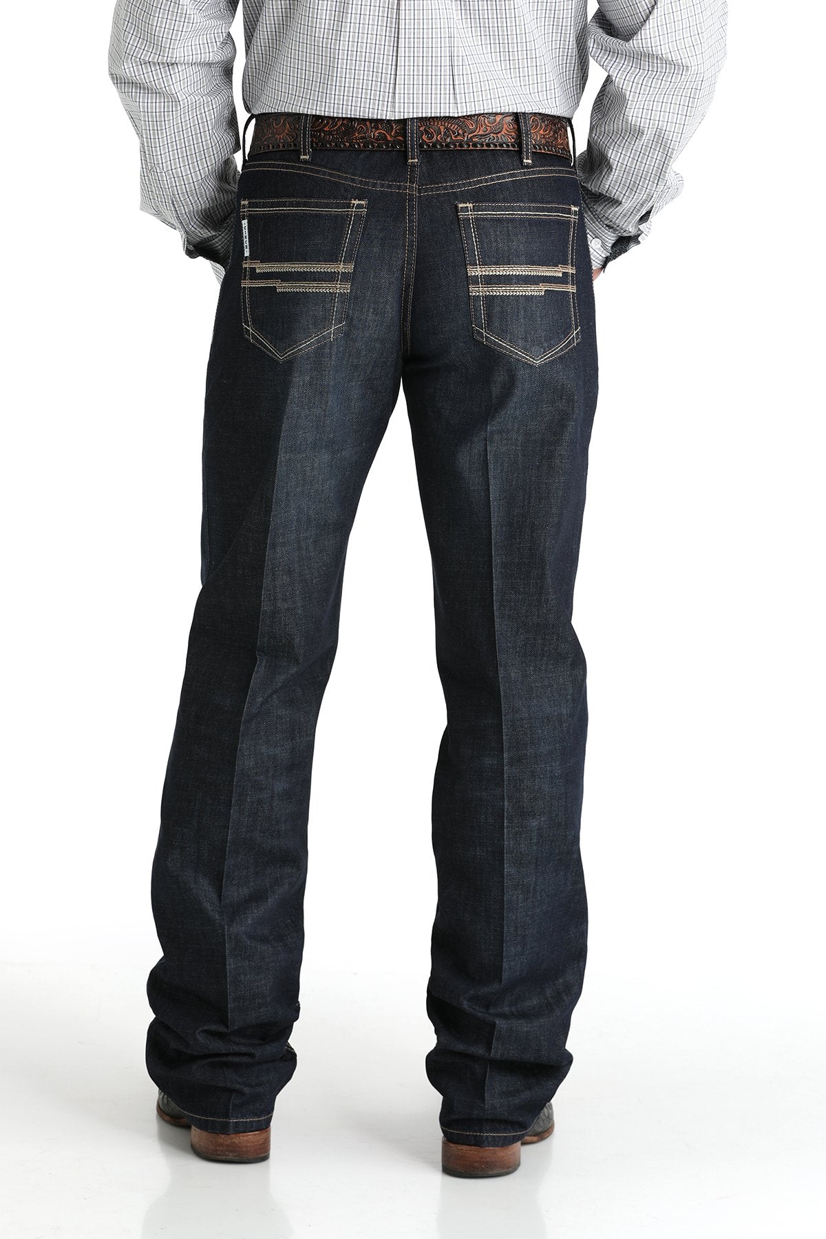 Cinch Men's Relaxed White Label Jean in Dark Stonewash