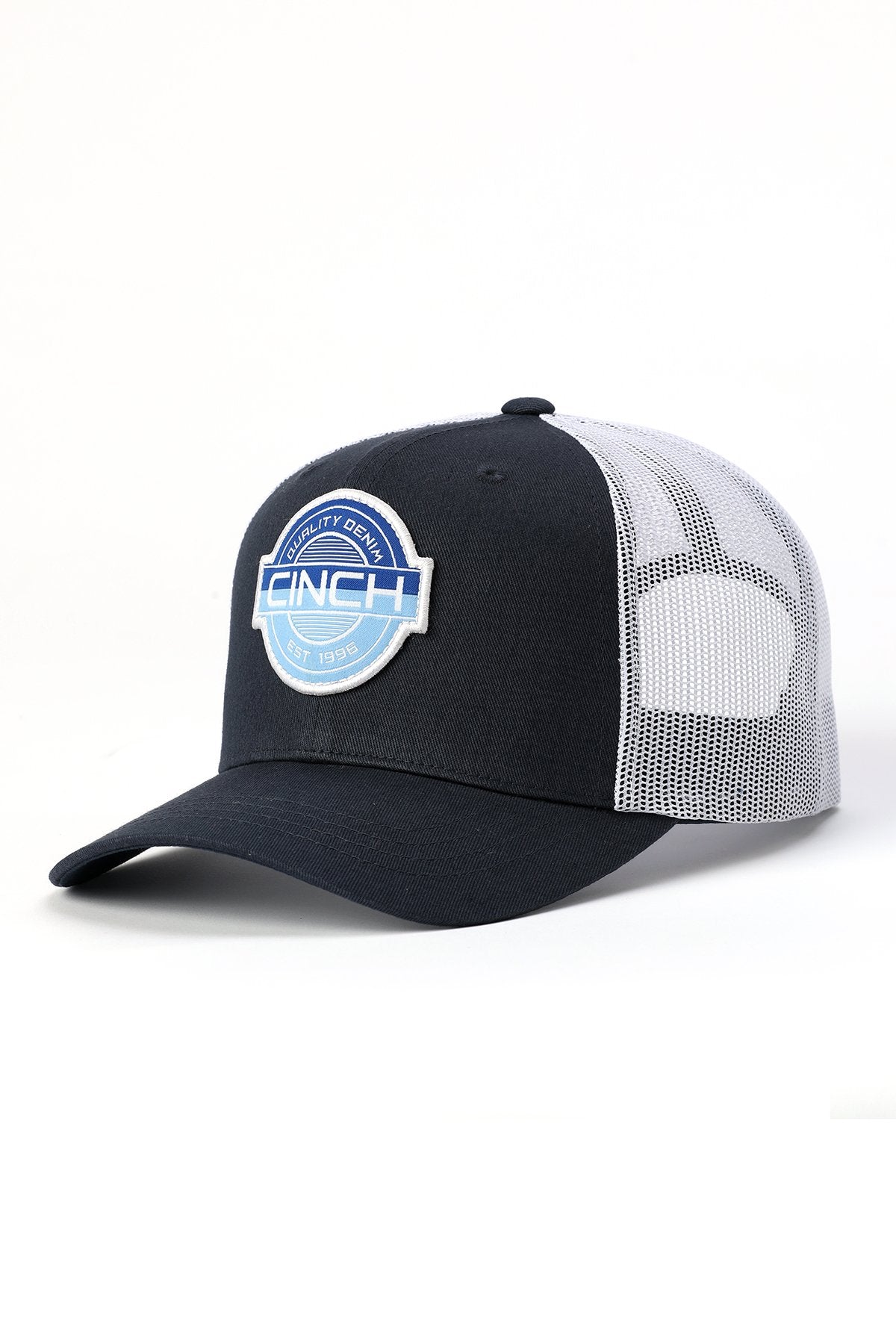 Cinch Men's Flexfit Black and Blue Trucker Cap