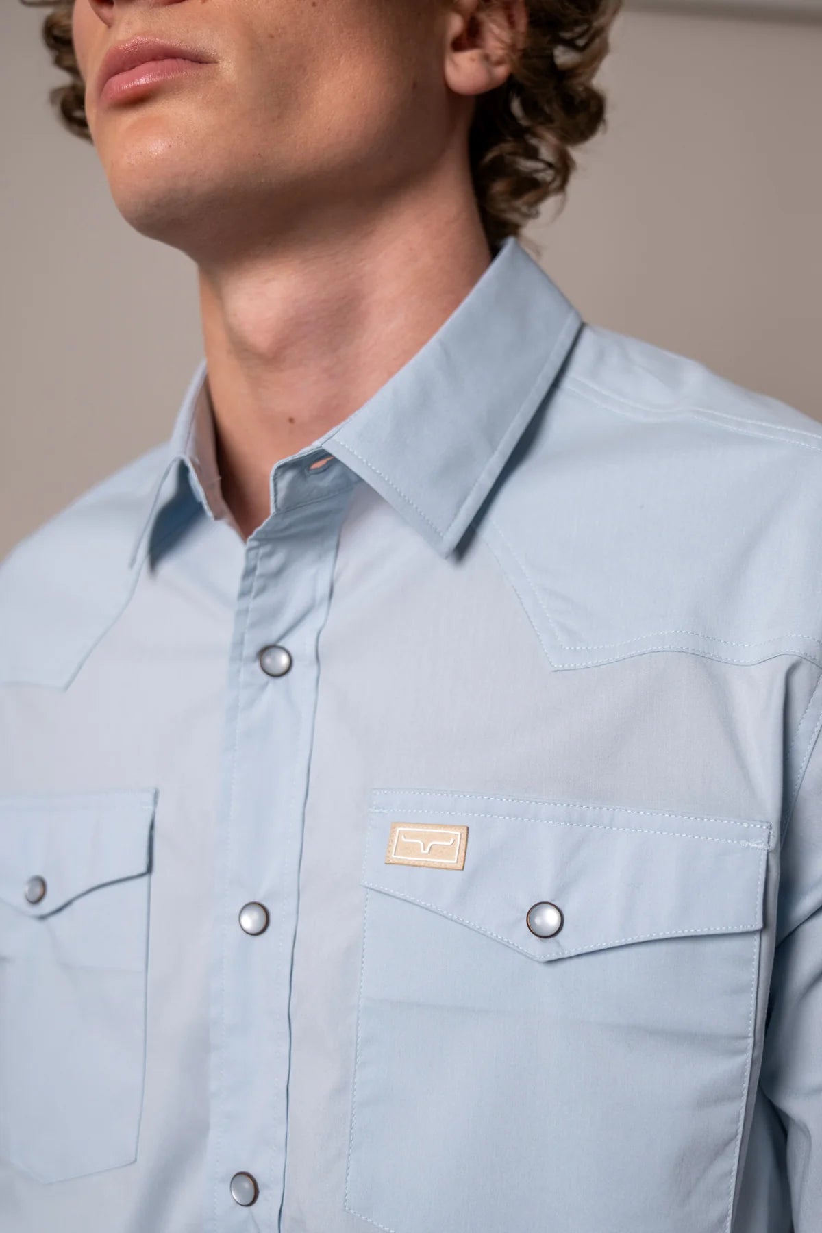 Kimes Rio Short Sleeve Dress Shirt in Light Blue