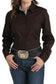 Cinch Women's Stretch Tonal Print Button-Down Brown Western Shirt