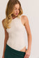 Le Lis Round Neck Sleeveless Bodysuit in Ivory