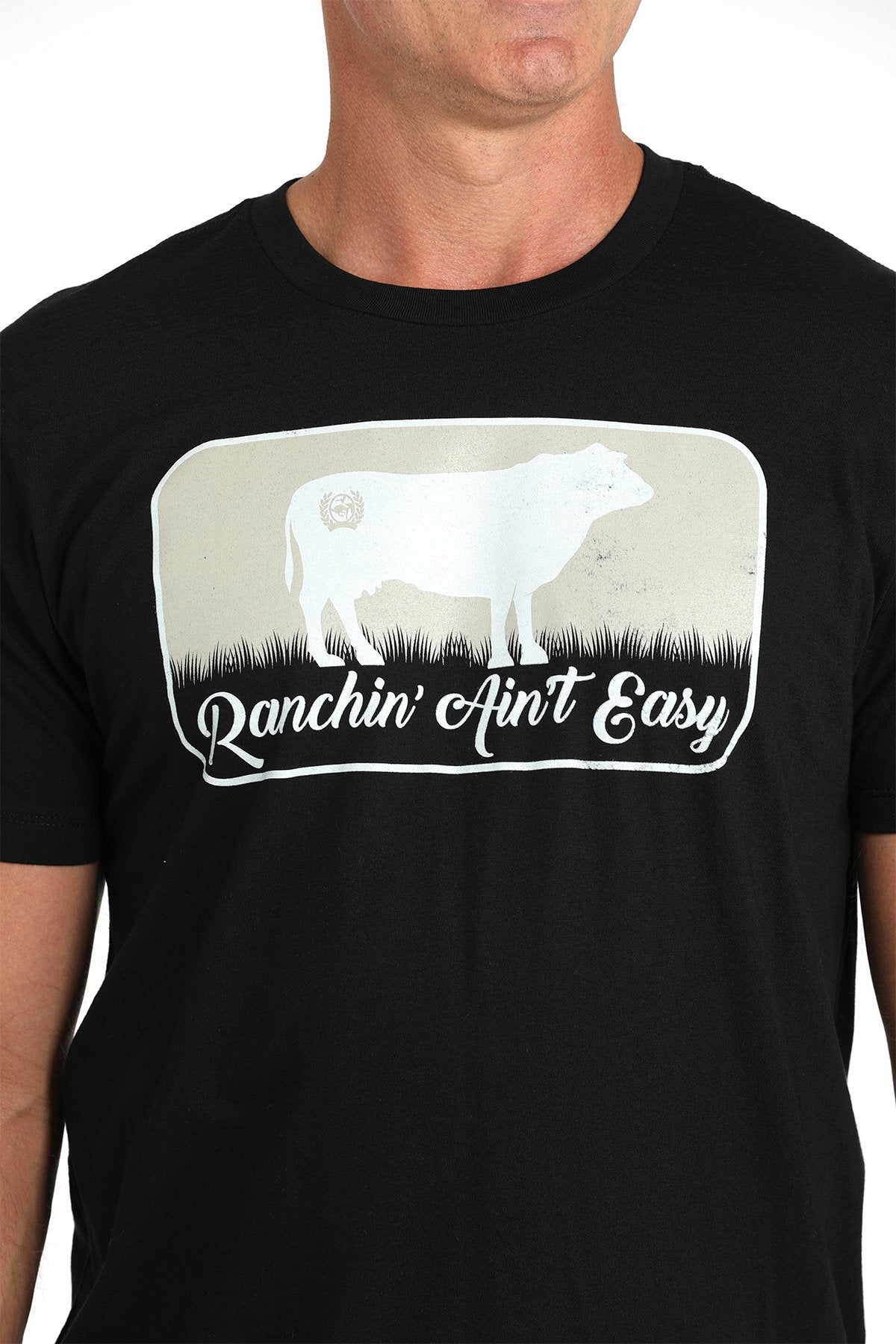 Cinch Men's Ranchin' Ain't Easy Black Tee