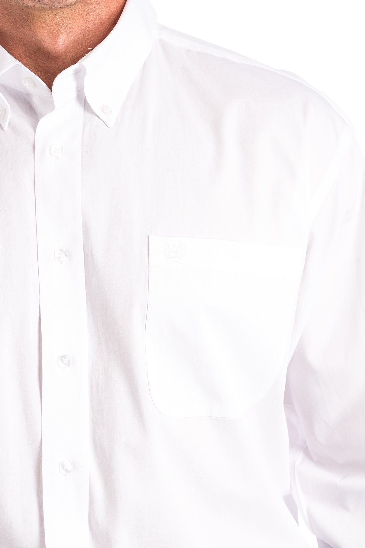 Cinch Solid White Button-Down Western Shirt