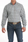 Cinch Men's Plaid White/Blue/Khaki Button-Down Shirt