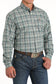 Cinch Men's Plaid Button-Down Green Western Shirt